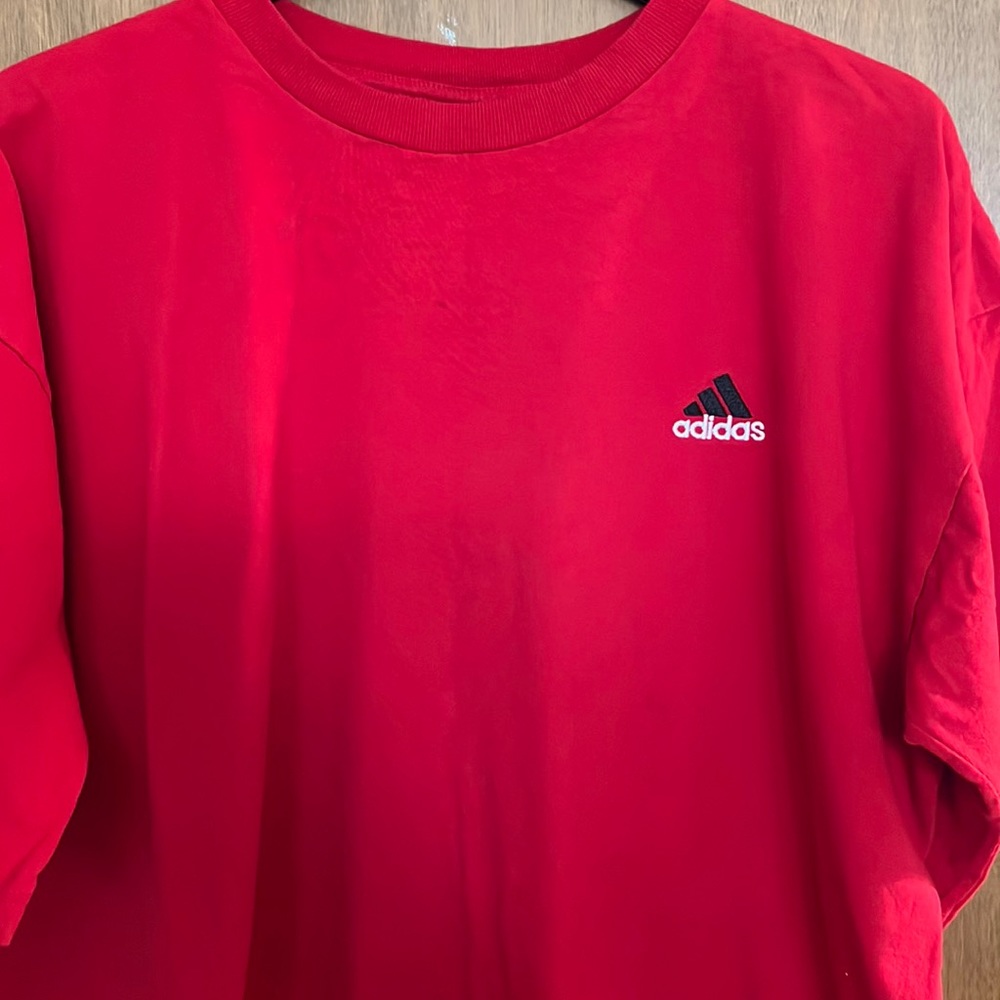 EUC Adidas Short Sleeve Red 100% Cotton Tee size XL